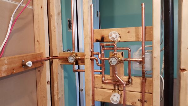 Copper plumbing pipes
